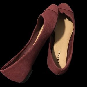 Red Suede Torrid Flats